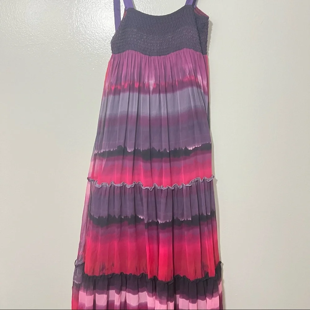 Bebe Silk Maxi Dress in Violet Purple and Magenta Pink Size Small - Picture 6 of 6